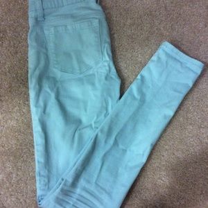 Robins egg blue skinny jeans